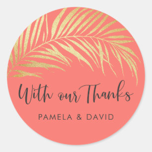Sticker Rond Golden Palm Frond Merci