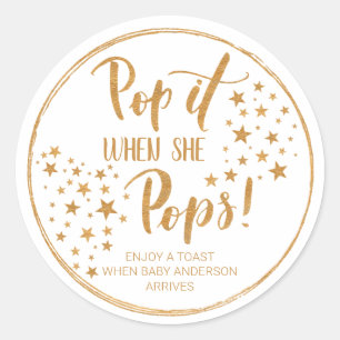 Sticker Rond Golden Pop it - Baby shower