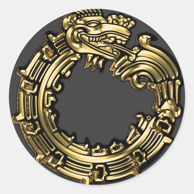 Sticker Rond Golden Quetzalcoatl (Devant)