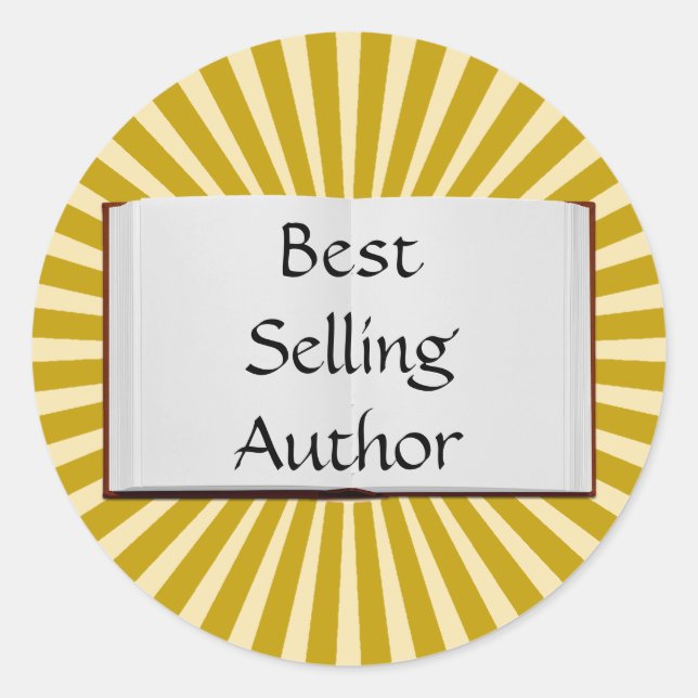 Sticker Rond Golden Rays Meilleure Vente Auteur Livre Classic R (Devant)