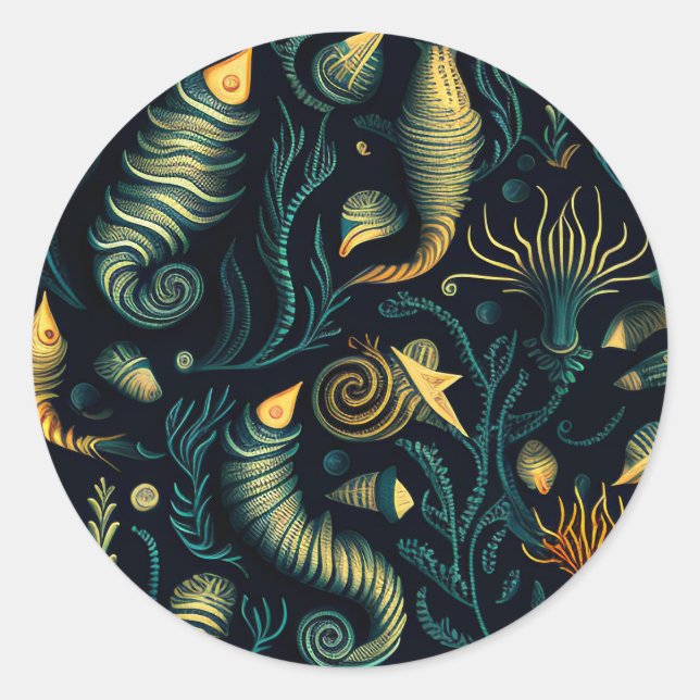 Sticker Rond Golden Reefs (Devant)