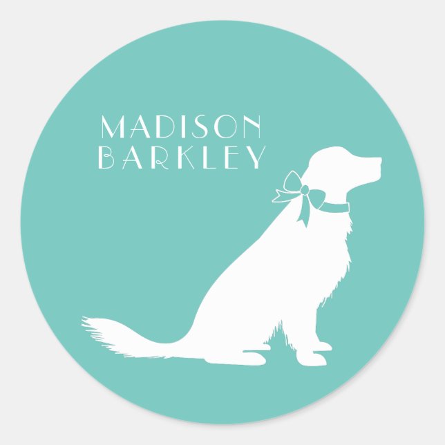 Sticker Rond Golden Retriever (Devant)