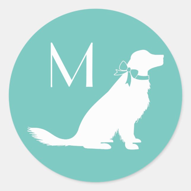 Sticker Rond Golden Retriever (Devant)