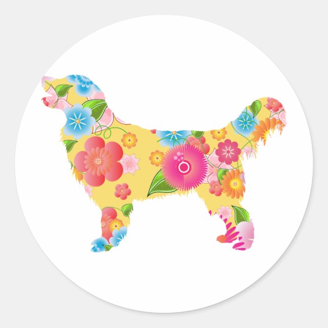 Sticker Rond Golden Retriever (Devant)