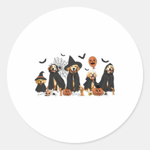 Sticker Rond Golden Retriever Chiens Amateurs Ghost Witch Hallo