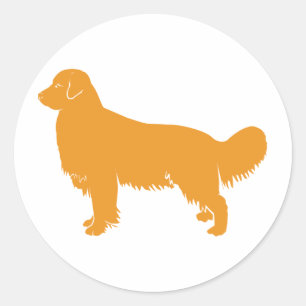 Sticker Rond Golden Retriever Classic Profile