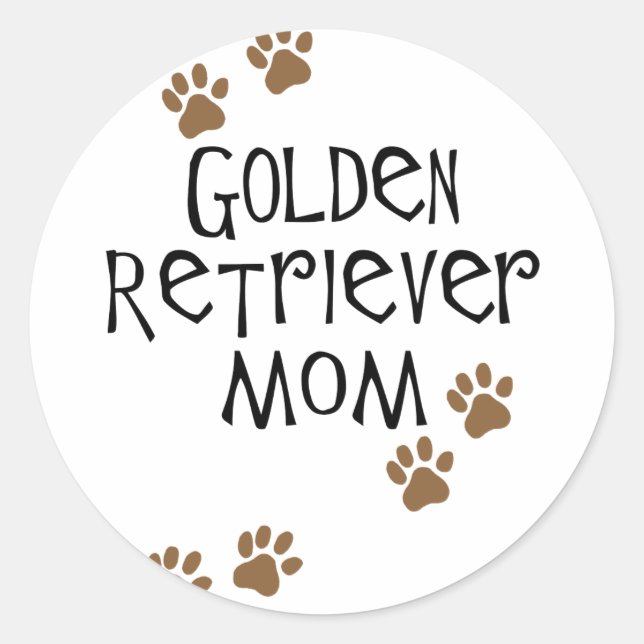 Sticker Rond Golden Retriever Maman (Devant)