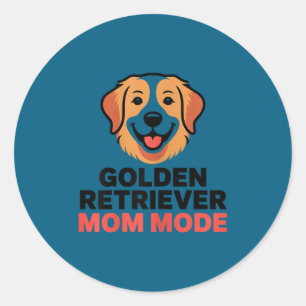 Sticker Rond Golden retriever mode maman amateur de chien drôle