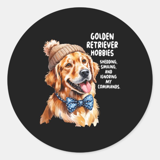 Sticker Rond Golden Retriever Outfit Idea For Women &amp; Retri (Devant)