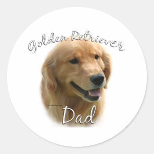 Sticker Rond Golden Retriever Papa 2