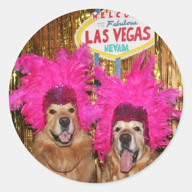 Sticker Rond Golden Retriever Shogirls (Devant)