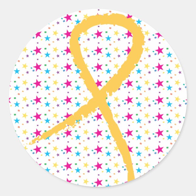 Sticker rond Golden Ribbon Stars (Devant)
