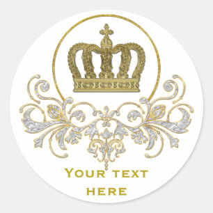 Sticker Rond Golden Royal Crown II + votre backgr. & idées