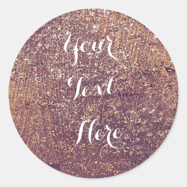 Sticker Rond Golden Shimmer Glam Anniversaire Fête Favoriser (Devant)