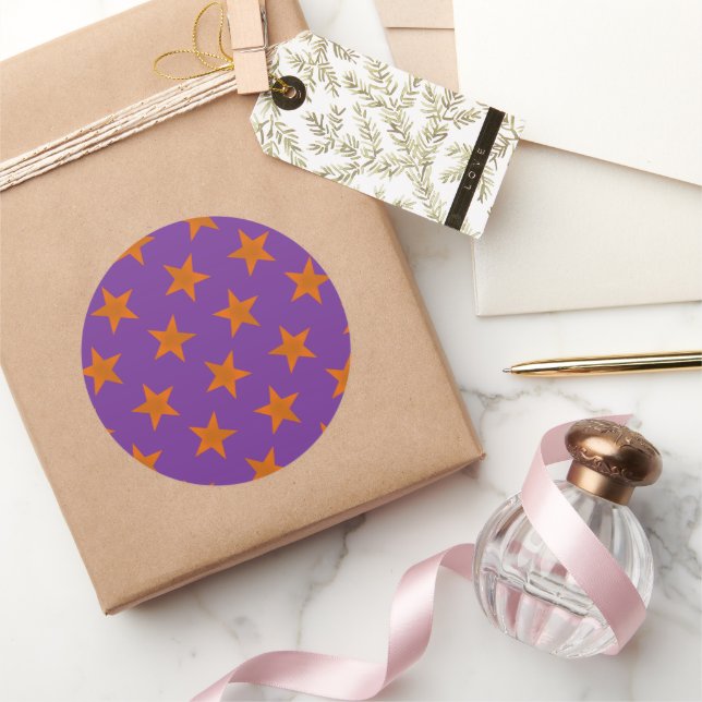 Sticker Rond Golden Stars Motif 3 (Cadeaux)