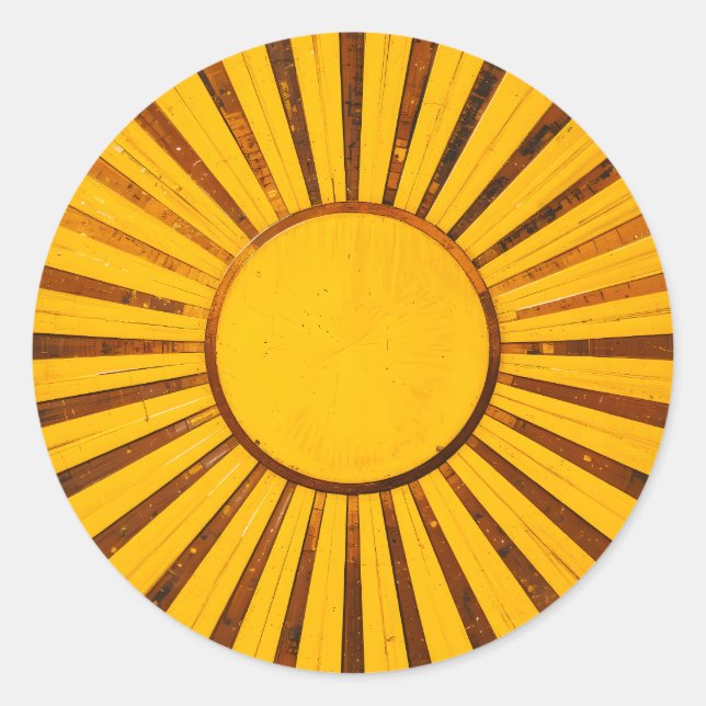 Sticker Rond Golden Sunburst (Devant)