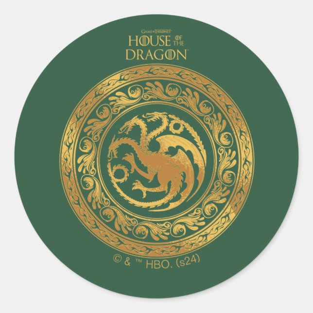 Sticker Rond Golden Targaryen Crest (Devant)