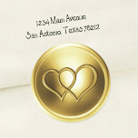 Sticker Rond Golden Two Hearts Intertwined Wedding<br><div class="desc">Golden Two Hearts Intertwined  Wedding Designed by Carrie Fink.  Printed and shipped by Zazzle or their partners.</div>