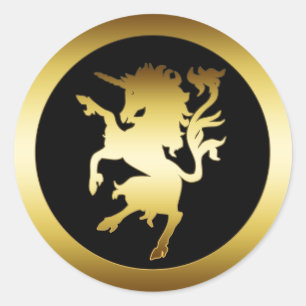 STICKER ROND GOLDEN UNICORN