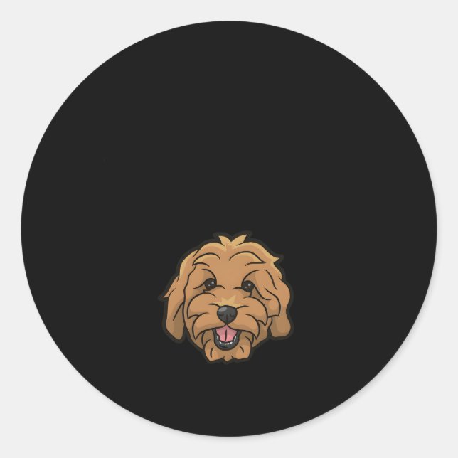 Sticker Rond Goldendoodle Maman Doodle Mama Golden Doodle (Devant)