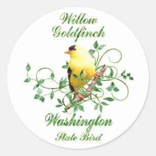 Sticker Rond Goldfinch Washington State Bird