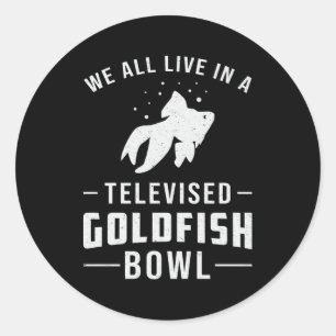 Sticker Rond Goldfish Bowl Fishing Cute Aquarium Animal Fish