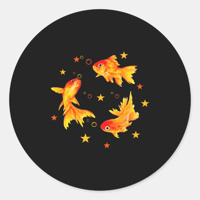 Sticker Rond Goldfish,vintage Retro Beachy Nge Funny Gift Men,  (Devant)