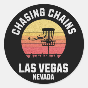 Sticker Rond Golf à disque à la poursuite des chaînes Las Vegas
