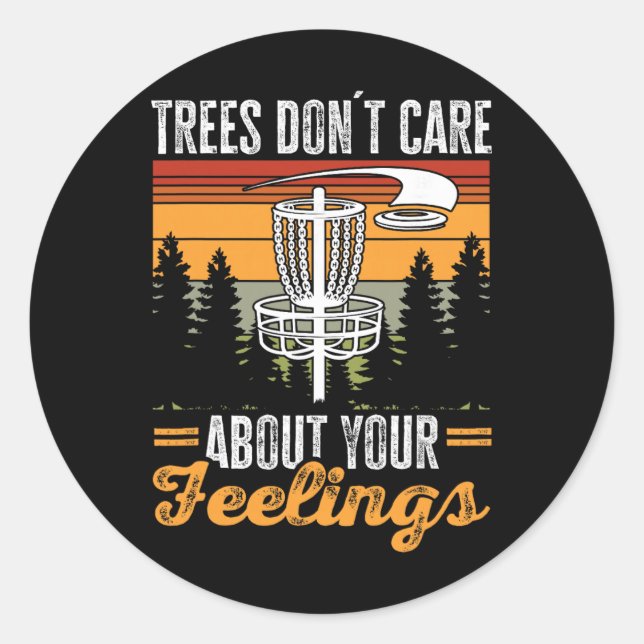 Sticker Rond Golf à Disque Frisbee Golf Les Arbres Se Moquent D (Devant)
