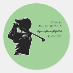 Sticker Rond Golf Bachelor Party Golf trip Classic élégant