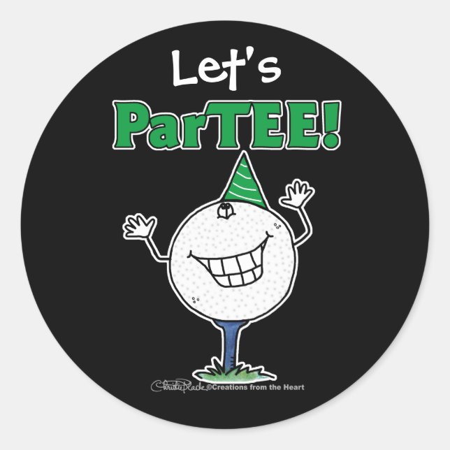 Sticker Rond Golf Ball Character ParTEE ! (Devant)
