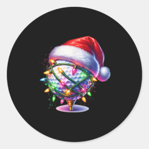 Sticker Rond Golf Ball Santa Hat Hommes FEMMES Noël Golf X