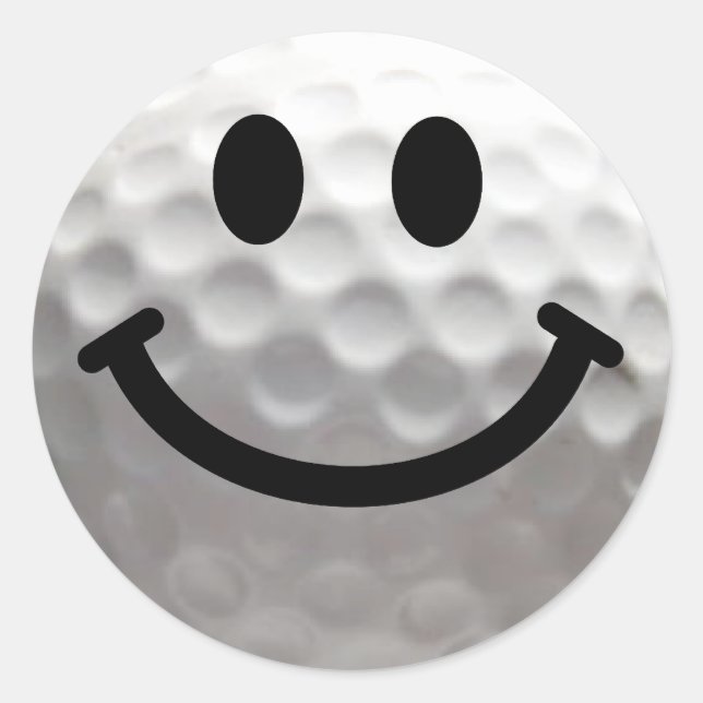 Sticker Rond Golf balle Happy Face (Devant)
