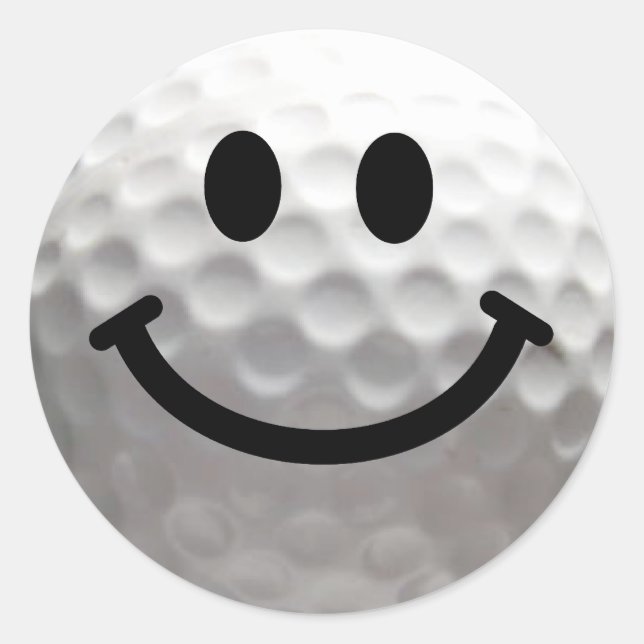Sticker Rond Golf balle Happy Face (Devant)