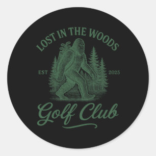 Sticker Rond Golf Bigfoot Sasquatch Golf Pour Hommes Et Femmes 