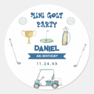 Sticker Rond Golf Boy fête d'anniversaire