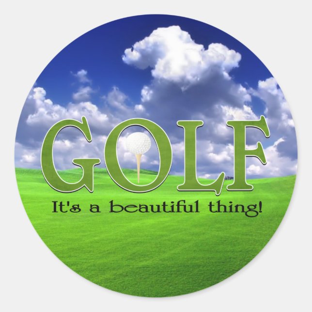 Sticker Rond Golf C'est une belle chose (Devant)