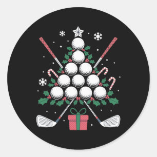 Sticker Rond Golf Christmas Tree T-Shirt De Vacances Pour Golf 