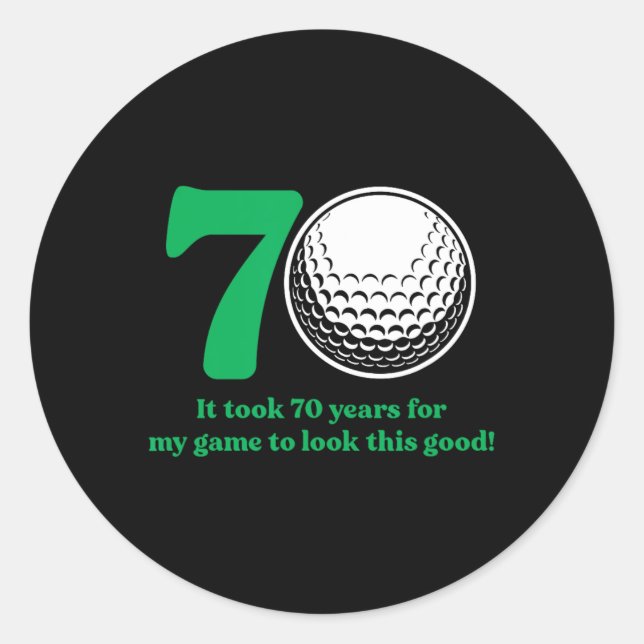 Sticker Rond Golf de 70 ans Golf de 70e anniversaire (Devant)
