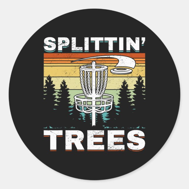 Sticker Rond Golf de disque Frisbee Golf Fendre les arbres  (Devant)