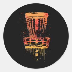 Sticker Rond Golf de disque rétro Frolf - Golf de frisbee vinta