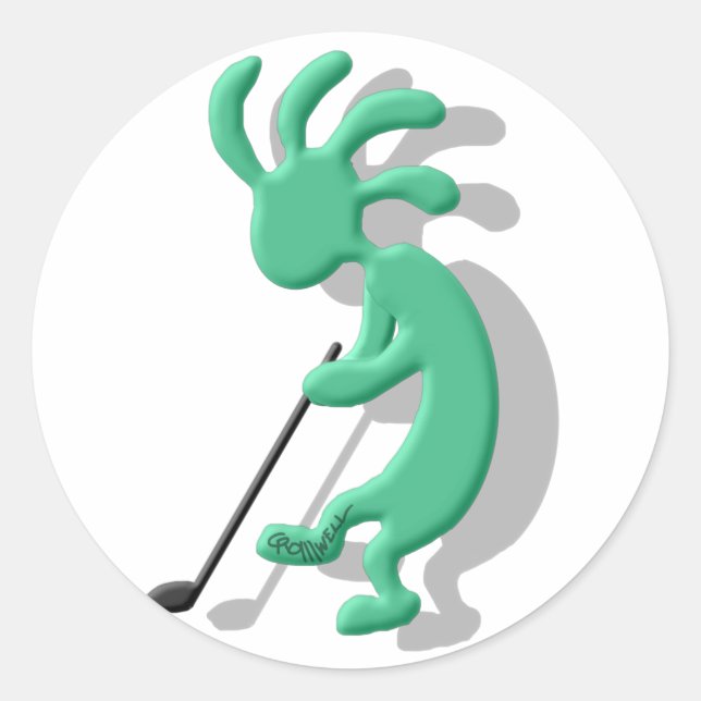 Sticker Rond Golf de Kokopelli (Devant)