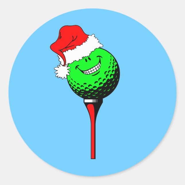 Sticker Rond Golf de Noël (Devant)