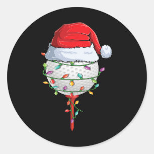 Sticker Rond Golf de Noël Pyjama Fun Holiday Golf Ball San