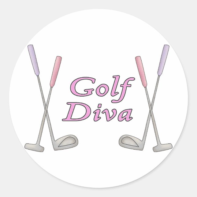 Sticker Rond Golf Diva (Devant)