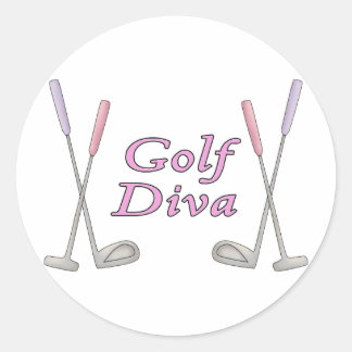Sticker Rond Golf Diva