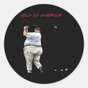 Sticker Rond Golf drôle d'Amérique Donald Trump Mexique Golf
