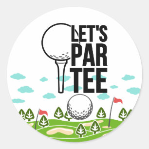 Sticker Rond Golf Drôle de dire pour golfeur laissez-nous par t
