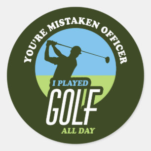 Sticker Rond Golf Drôle Dire Pour Les Golfeurs