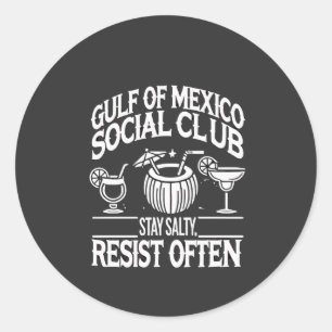 Sticker Rond Golf du Mexique Social Club Restez Salé Résiste